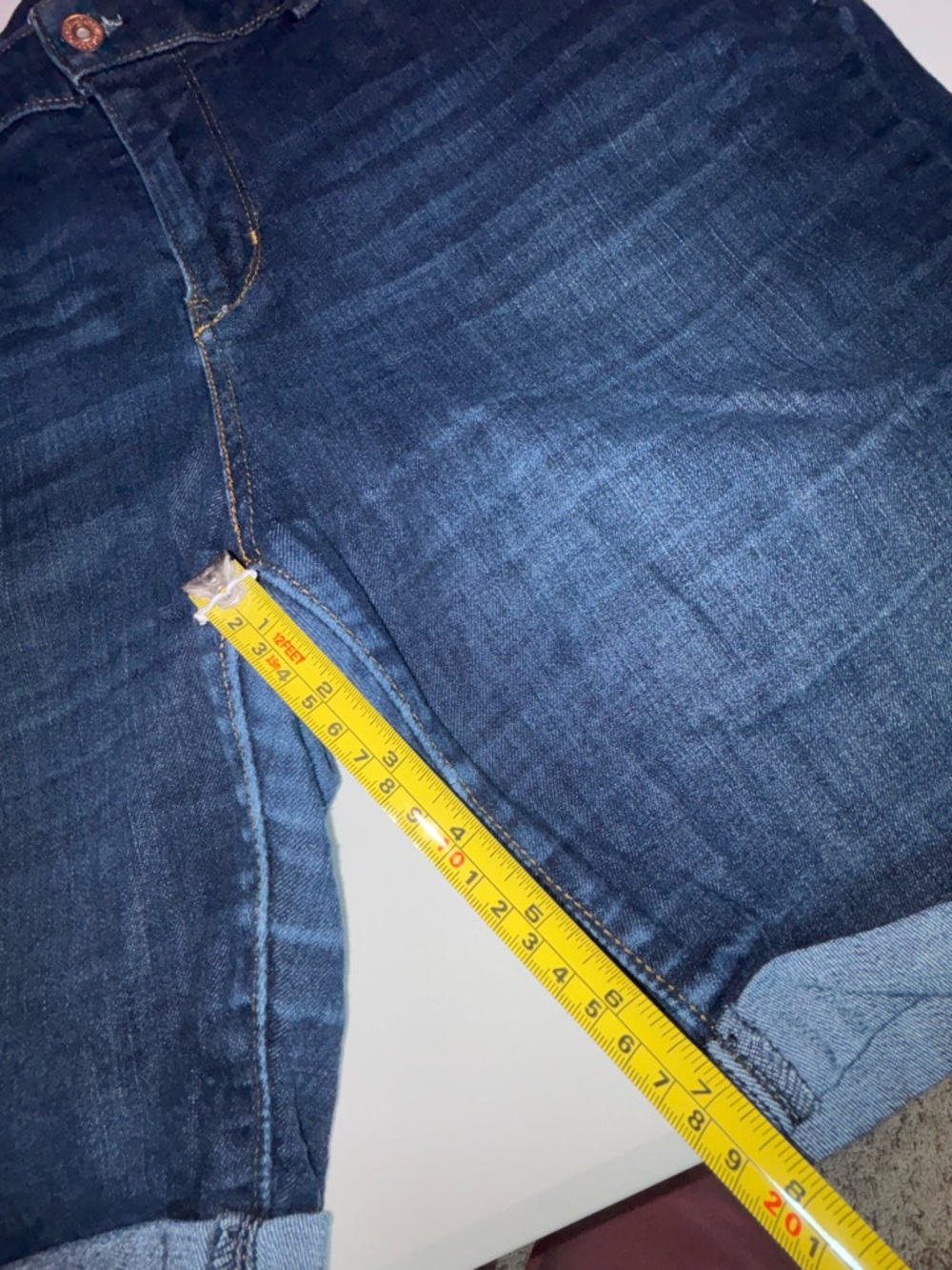 Women’s Signature Dark Blue Cropped Denim Bermuda Shorts - Picture 15 of 16